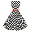 Retro Women's Polka Dot Sleeveless Swing Dress with Bow Tie Waist