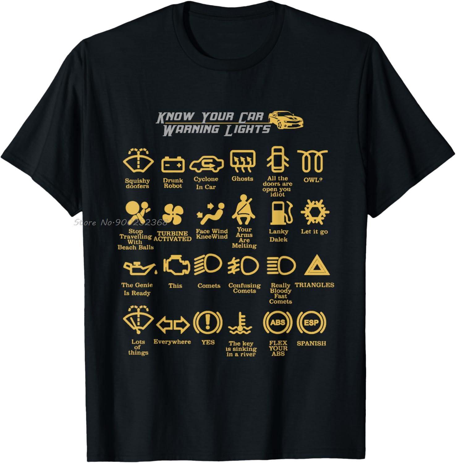 

Car Dashboard Lights Very Funny TShirt New Streetwear Fashion Cotton T Shirt Oneck Tops Tees Oversized Tshirt Men Clothing 4XL
