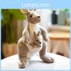 Beige Simulated Mother And Child Kangaroo Doll Plush Toy For Gift Children