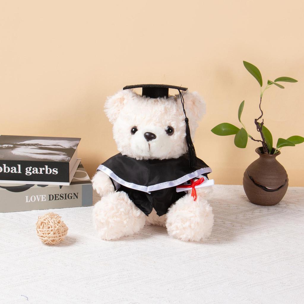 Graduation Teddy Bear In Doctor's Gown with School Emblem - Perfect for Graduation Gifts