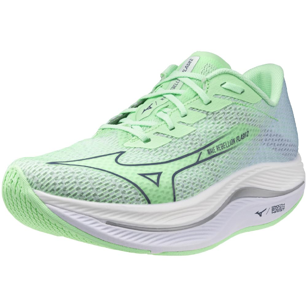 Mizuno Wave Rebellion Flash 2 Laufschuh Minzgrün x Dunkel Größe Dick Ideal für und Sportschuhe, Herren, Marineblau, 27,0 cm, 2E, Leicht, Reaktionsfreudig,