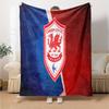 Football Club Cardiff Flannel Blanket, Soft Polyester, Modern Design, All-Season for Camping, Travel, Gifts for holidays or birthdays