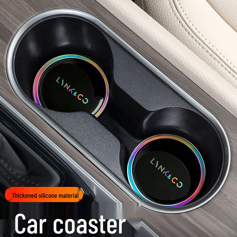 Compatible Seven-Color Silicone Cup Holder Coaster for Lynk & Co 07/Z01/01/02/03/05/06/08/09900 Models