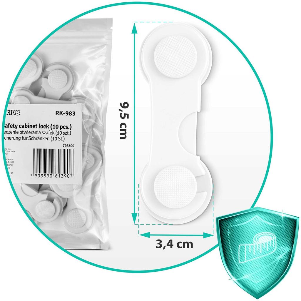Ricokids 798300 Cabinet Opening Protection 10 Pcs White