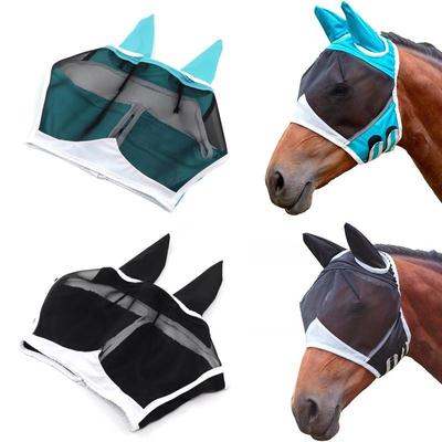 1 PCS Breathable Horse Mask Mosquito Cover Elastic Horse Flying Masks Elasticity Anti-Mosquito Ears Eye Protection Full Mesh Anti-UV
