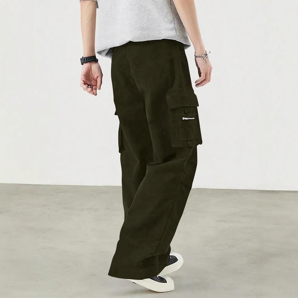 Men's Overalls Drawstring  Multi Pocket Casual Pants Hiking Pants Cotton Twill Pants