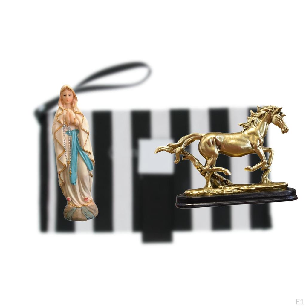 Statue Resin Horse Figurine Mary Sculpture Religious Collection Lightweight Material Artistic