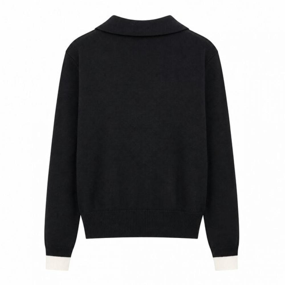 GGPX New York Color Lined Collar Neck Knit Gq9kp001f