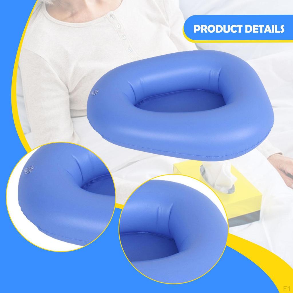 Inflatable Bed Pan Cushion for Elderly Home Easy to Clean Lightweight Bathroom Comfortable Practical