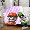 1pcSuper Mario & Luigi Plush Blanket - Soft Comfortable, All-Season Use, Perfect Gift for Fans of Home DecorB06030m