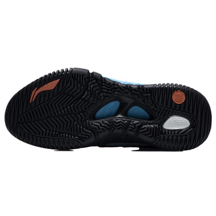 Li Ning Badfive 2 Abrasion Resistant Breathable High Top Basketball Shoes Men's Black Blue ABFR001-1