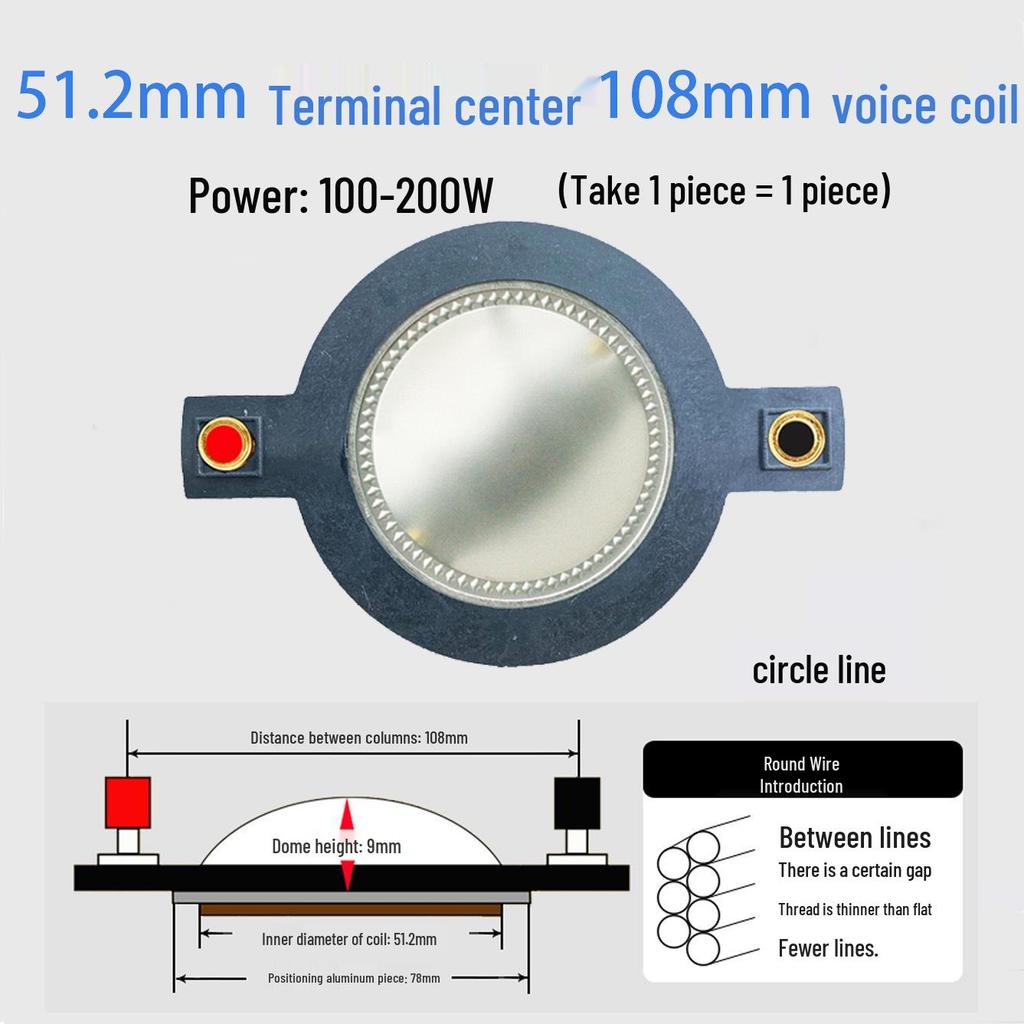 High-Frequency Speaker Voice Coil Diaphragm for 25-75 Core, Round Flat Wire Horn Repair