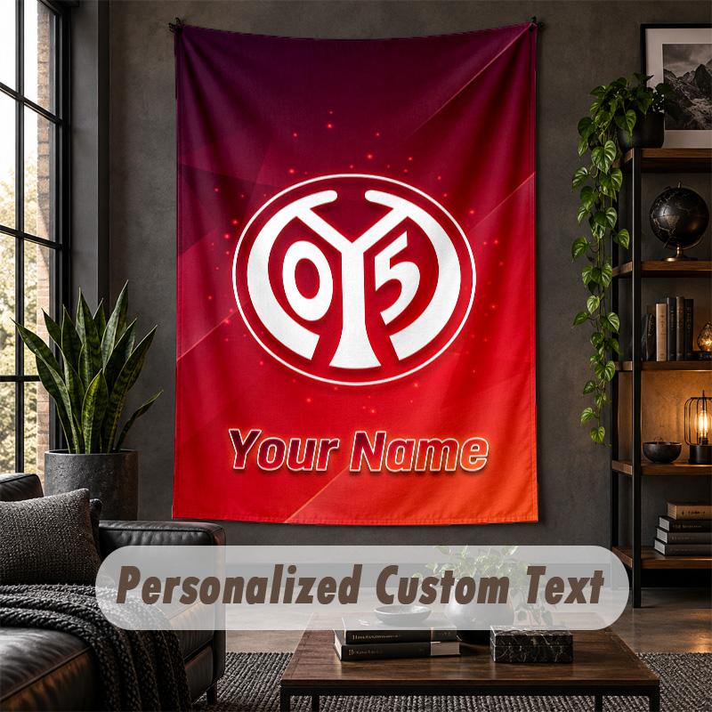 Personalized Wall Tapestry,Mainz 05 Custom Text, Soft Fabric Wall Art For Indoor Decoration