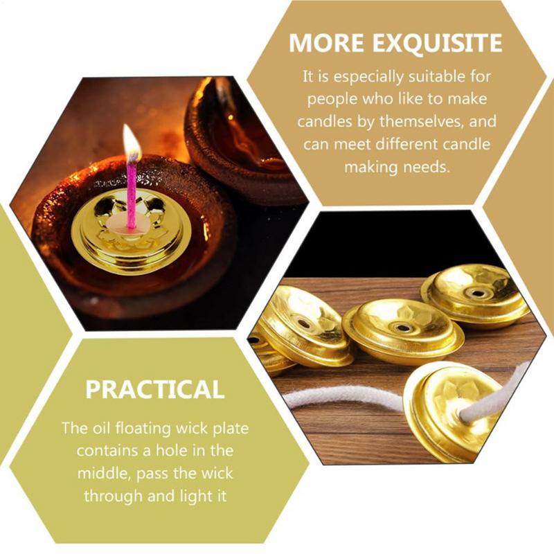 Kulatý bavlněný držák knotu na alkohol s květinovým designem, knoty do olejové lampy, hořák pro skleněné olejové lampy, příslušenství, buddhistické potřeby