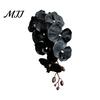 No Watering Faux Phalaenopsis for Tabletop Artificial Silk Orchid Flower Home Decor, Realistic Velvet Plant Maintenance Free Floral Arrangements