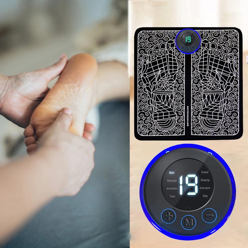 EMS Pulse Foot Massager USB Charging, 8 Modes 19 Gears for Home and Travel