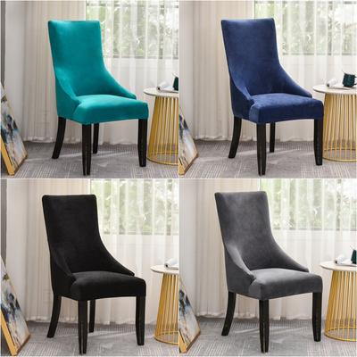 Soft Velvet High Back Chair Covers Spandex Sloping Chair Cover European Home Dining Armchair Cover Funda Silla Dust