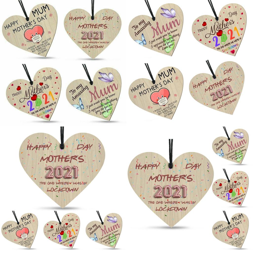 Handmade Wooden Heart Plaque With Printed Design Perfect For Mothers Day 2021