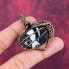 White Buffalo Turquoise Pendant Copper Wire Wrapped Pendant Gemstone Pendant