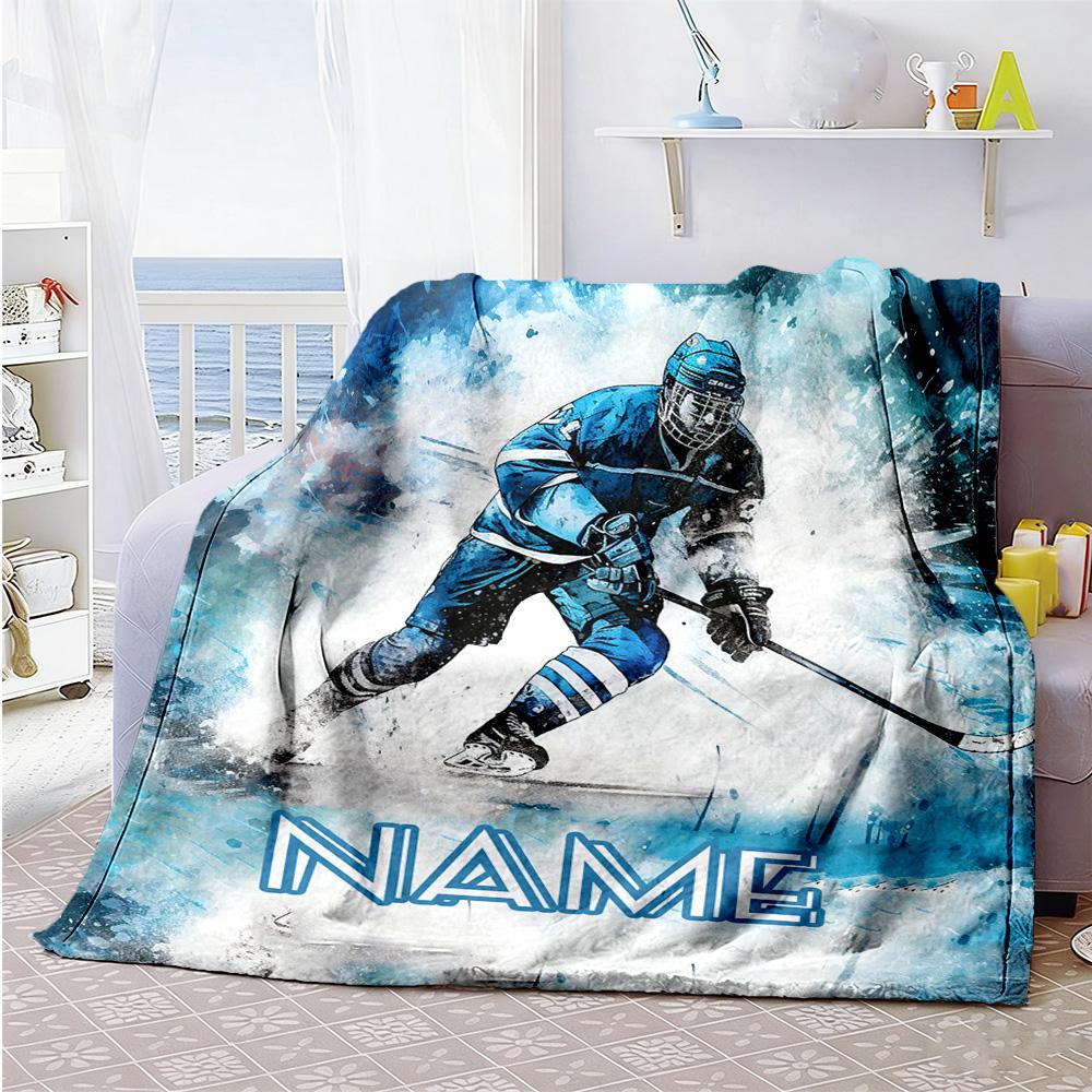 Hockey Style23 Customize Text Blanket Throw Customizable Blanket Soft & Cozy for Seaside Office Chair Bed Sofa Ideal for All Seasons