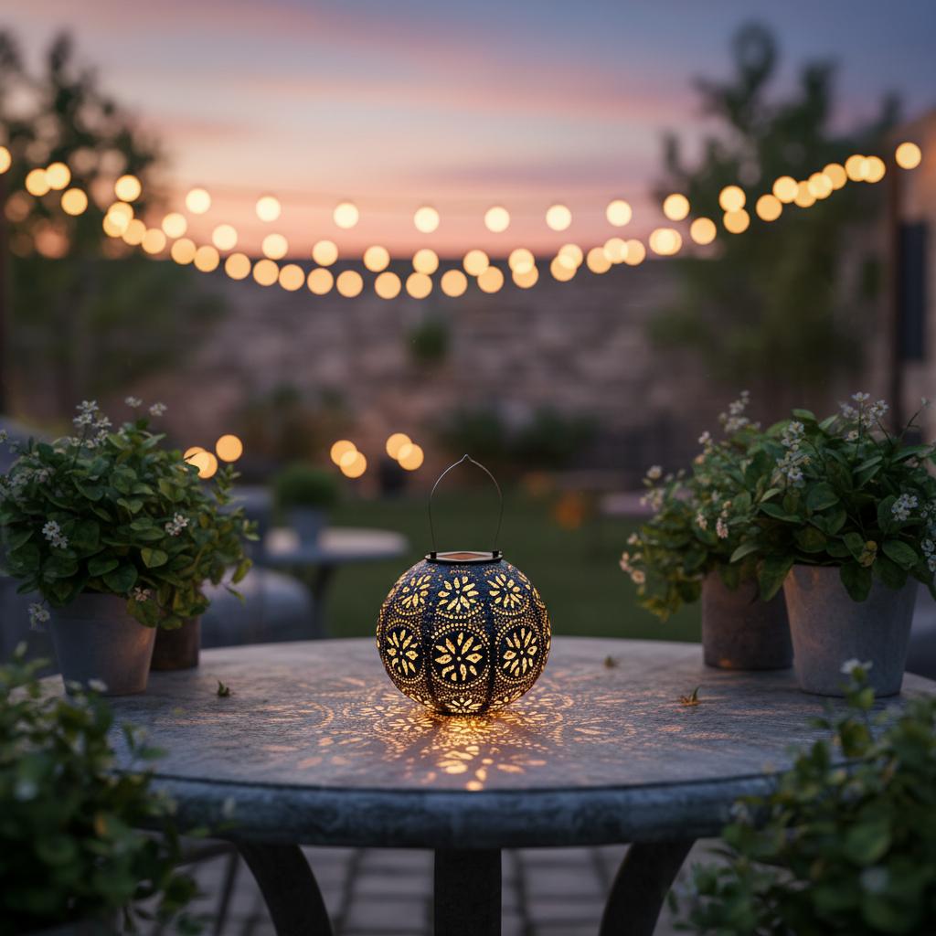 Solar Powered LED Hanging Lights with Handle, IP65 Waterproof Aluminum Outdoor Pendant Lights for Garden Patio Path Yard Decor