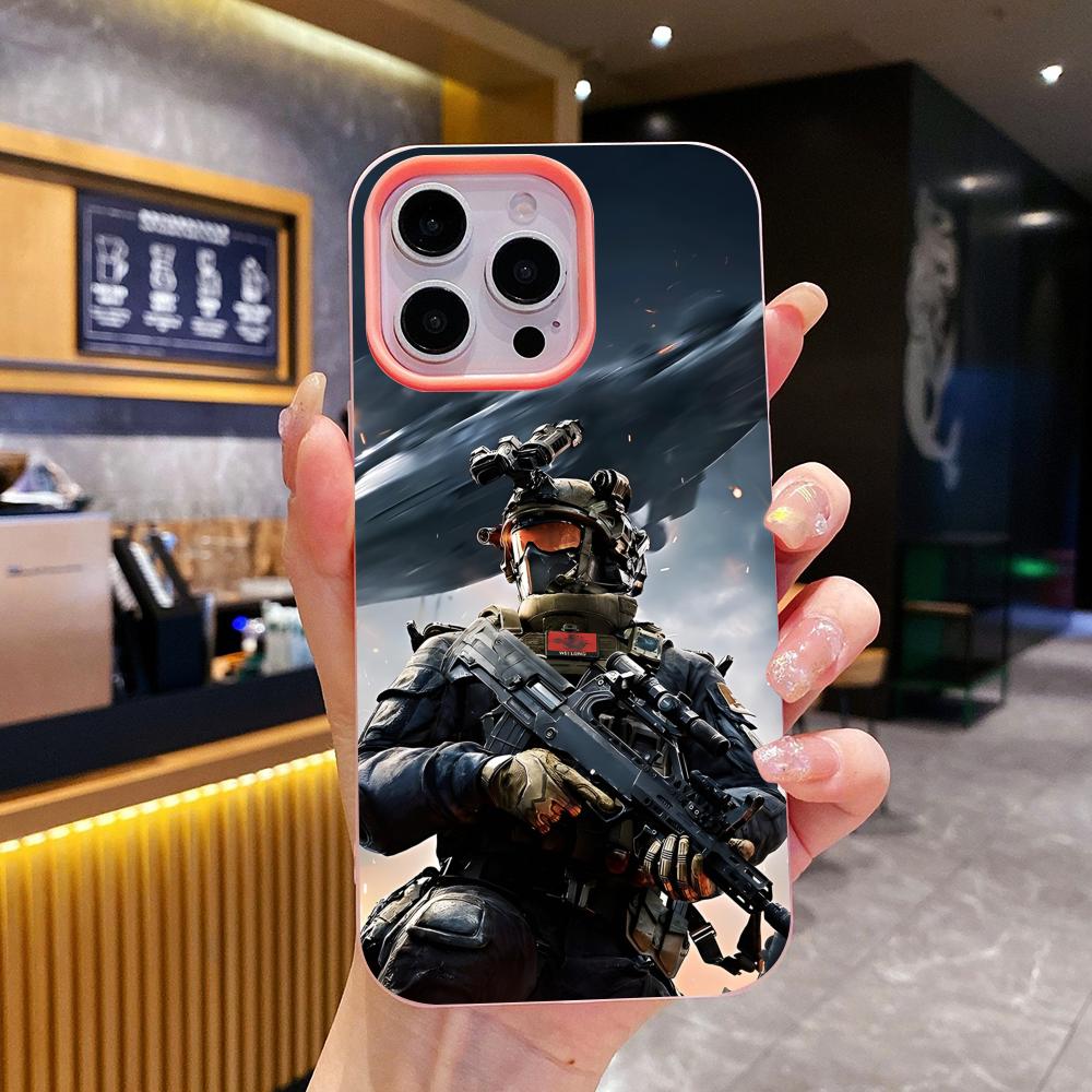 Game Delta Force Jelly Double layer Pink Mobile Phone Case for iPhone 17 16 15 14 13 12 11 Air Pro Max Plus Protective