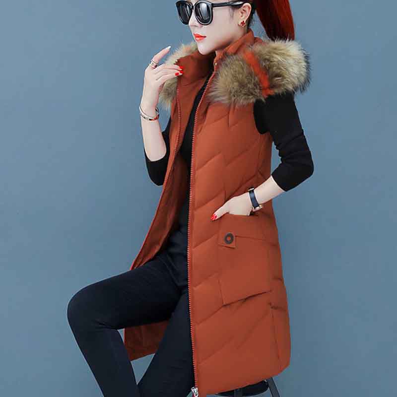

Холодостойкий жилет, женское осеннее и зимнее съемное хлопковое пальто средней длины со съемной кепкой и утолщенным хлопковым пальто XXL