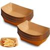 50Pcs Boat Shape Kraft Paper Food Containers Sturdy Durable Snack Bowl  Picnic Camping