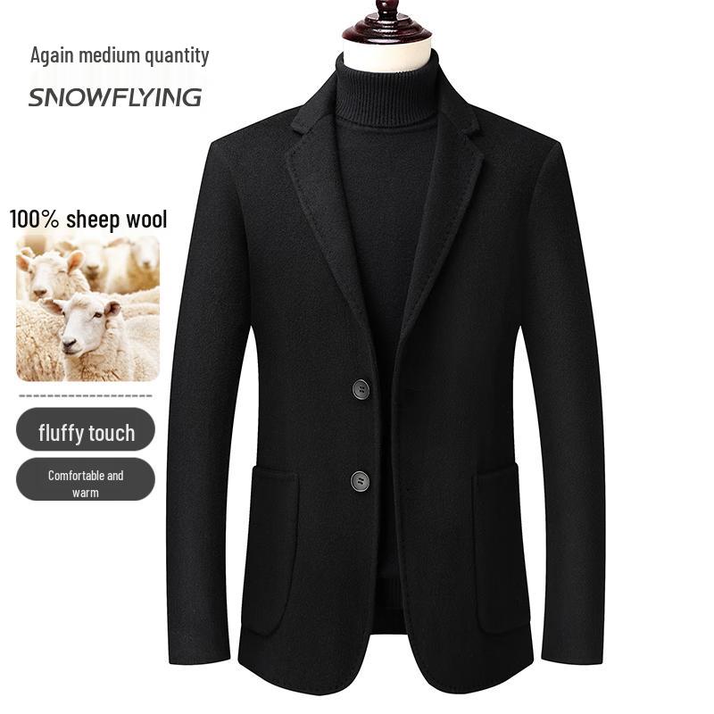 

SNOWFLYING Men s 100% Merino Wool Double-Faced Short Coat M
