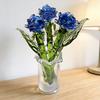 1Pc/1 Set Mini Glass Rose Flower Decoration with Stem Handmade Glass Floral Figurine Home Living Room