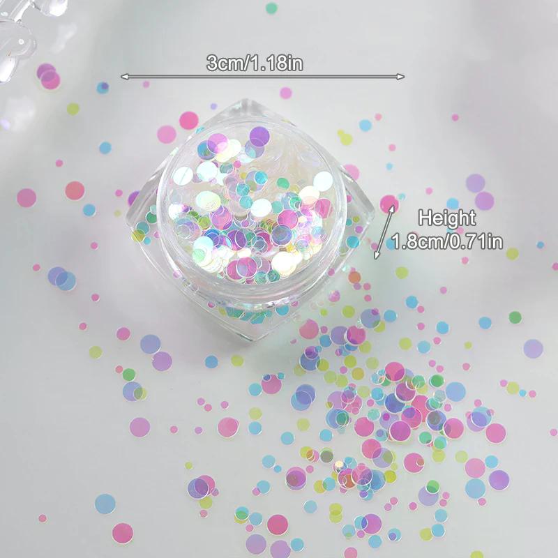 1Box Holographic Laser Nail Sequins - Super Glitter Northern Lights Flakes, DIY Sparkle Manicure Accessories for Salon Home