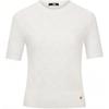 French Elegant Daily Commuting Dating Outfit Light Luxury Textured Jacquard Short Sleeve Pullover Knit Top Women Tops M21L1718100