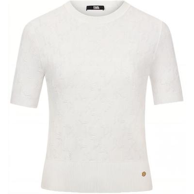 French Elegant Daily Commuting Dating Outfit Light Luxury Textured Jacquard Short Sleeve Pullover Knit Top Women Tops M21L1718100