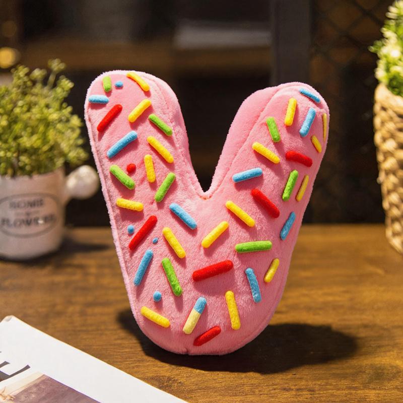 40cm Dessert Englische Buchstaben A bis Z Plüschkissen Gefüllt Bunt Ich Liebe Dich Dekokissen Rückenstütze Plüschtier Heimdeko Geschenk
