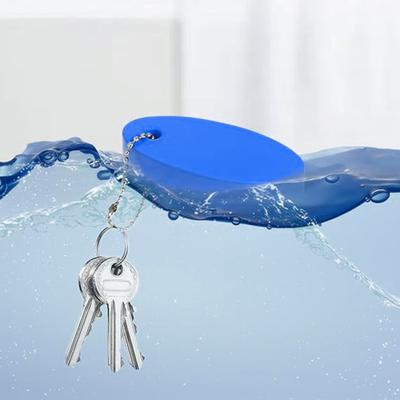 Schwimmender Schlüsselanhänger, wasserfester Vinylschaum, leuchtende Farbe, ovaler Schwimm-Schlüsselanhänger, leichter, leicht zu identifizierender Bojen-Schlüsselanhänger zum Bootfahren und Angeln