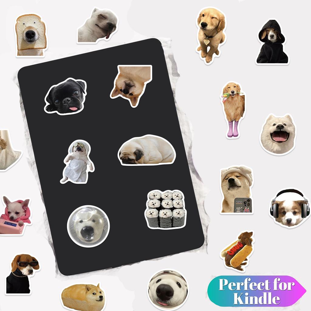 50 Cartoon Dog Expressions Graffiti Stickers Decorate Guitar Notebook Suitcase DIY Waterproof