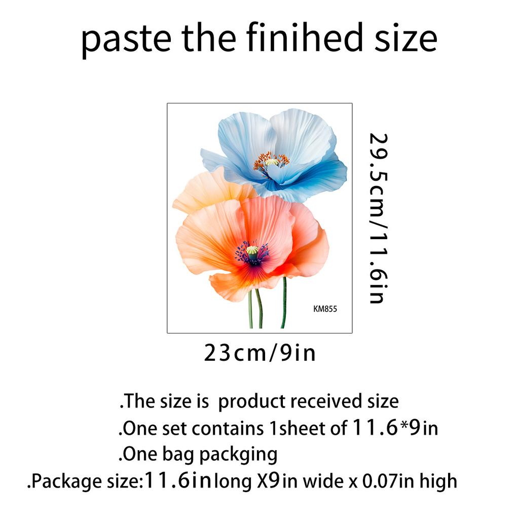 Waterproof Flower Toilet Lid Sticker Self Adhesive Removable Bathroom Wall Decor