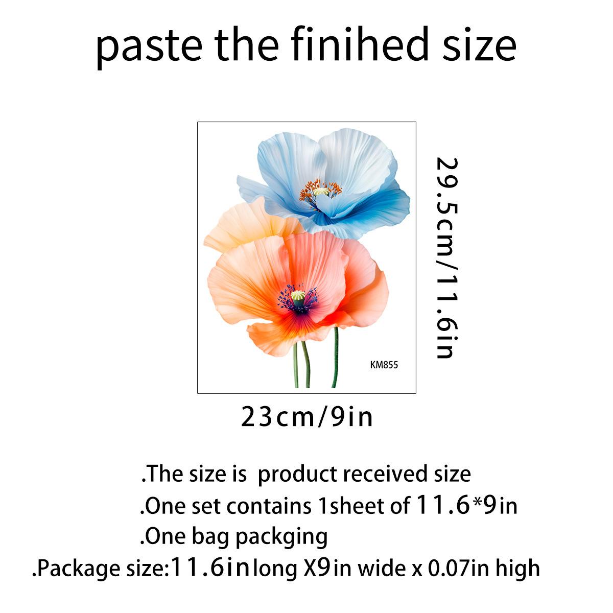 

Waterproof Flower Toilet Lid Sticker Self Adhesive Removable Bathroom Wall Decor 23x30cm