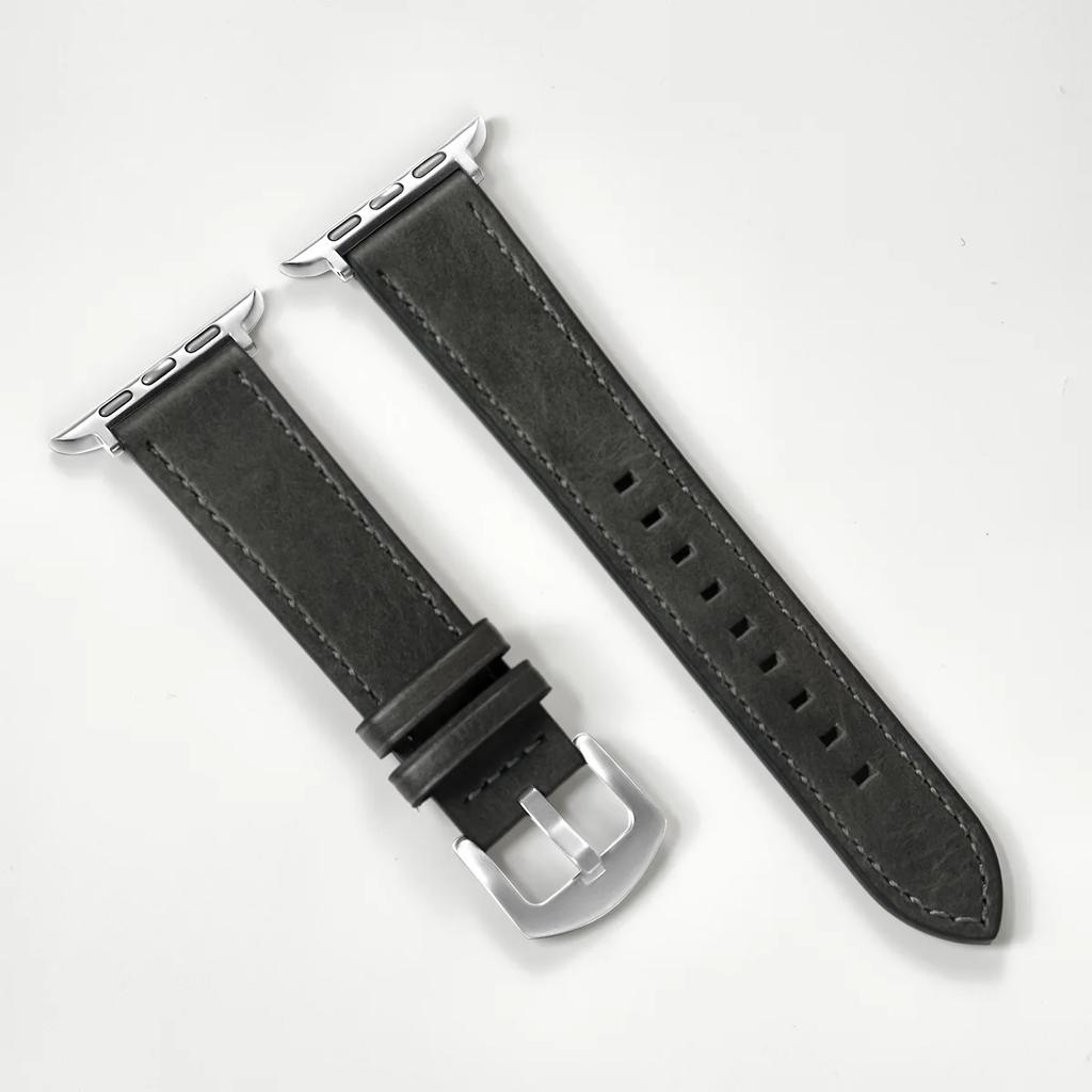 Calf Leather Watch Band for apple watch strap 49mm 44 45mm 42 40mm 41mm Woman Man bracelet for iWatch series 8 7 6 5 4 3 Se Band