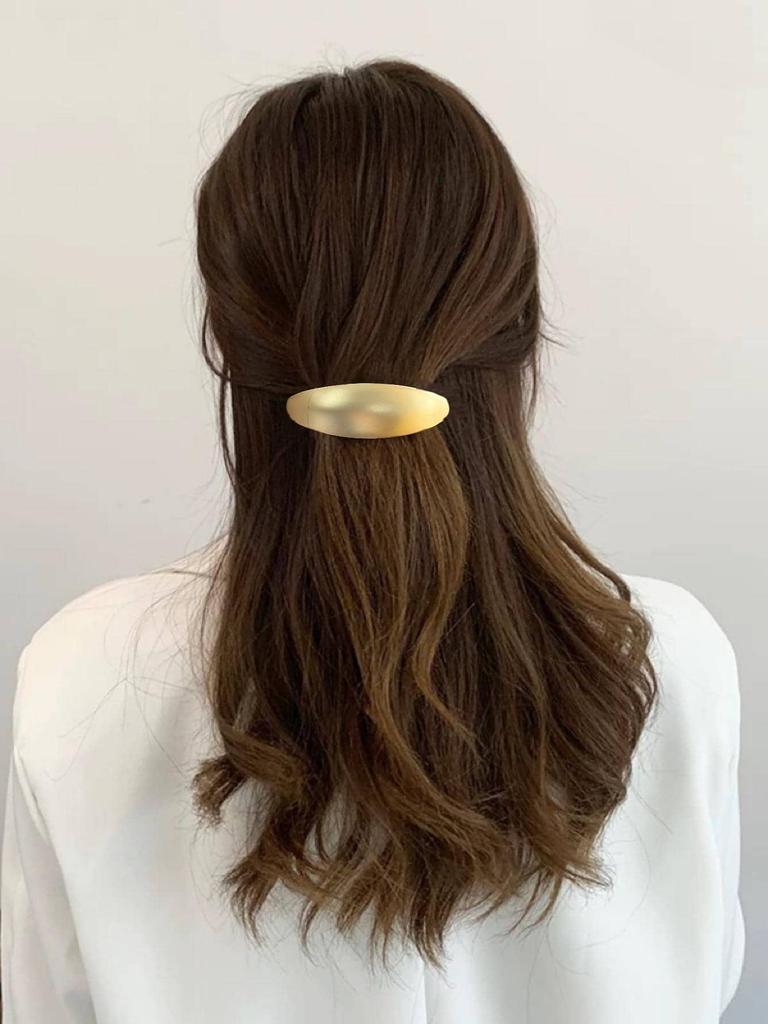 1pc Women Oval Decor Fashionable French Clip for Daily Life Casual Hair Clips Hair Accessories for Women Claw Clips