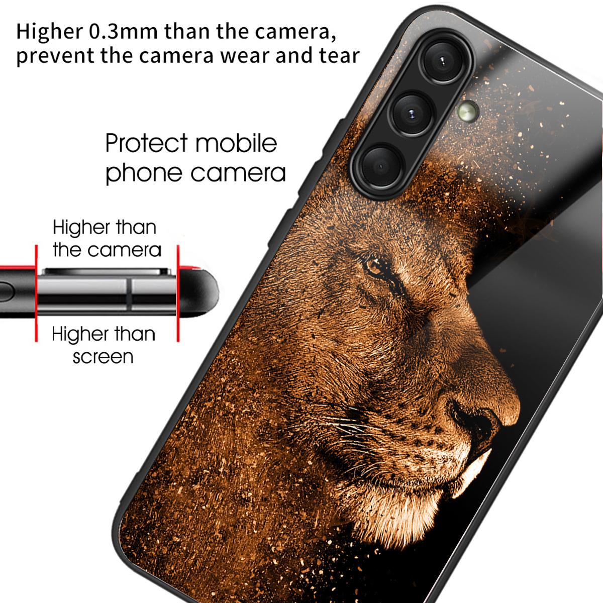 

For Samsung Galaxy A16 5G/A16 4G Case Tempered Glass TPU Drop-Proof Phone Cover Pattern Printing Style G
