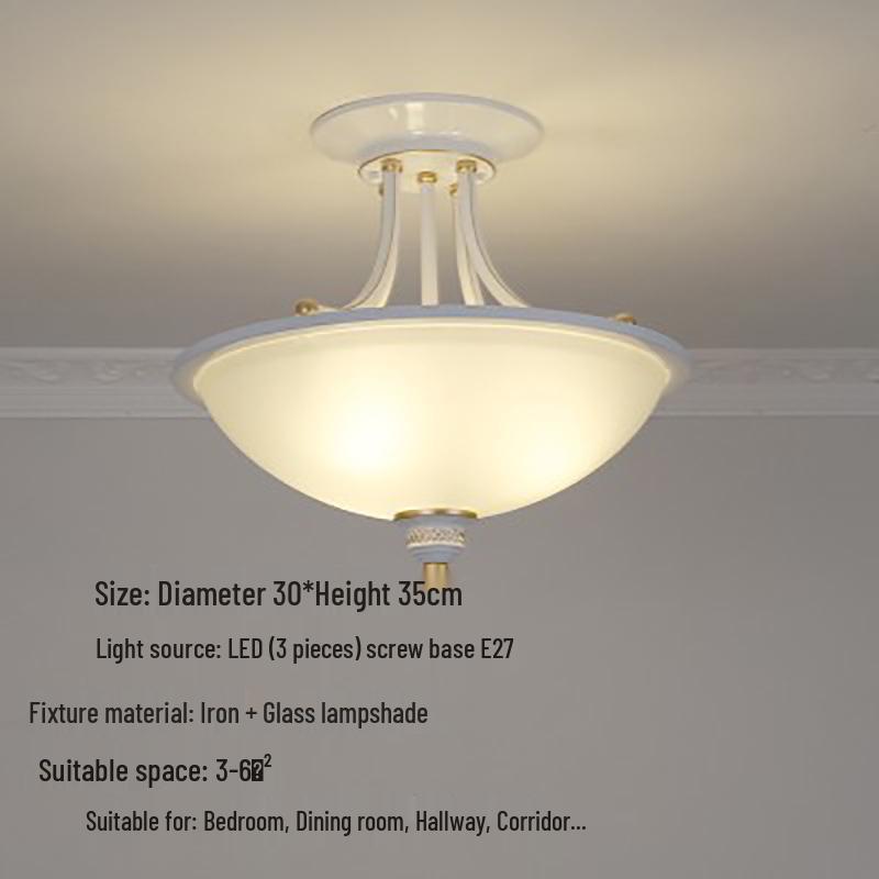 American Retro Semi-Flush Mount Chandelier for Modern Living Spaces - Bedroom, Dining Room, Balcony, Hallway, and Foyer Lighting.