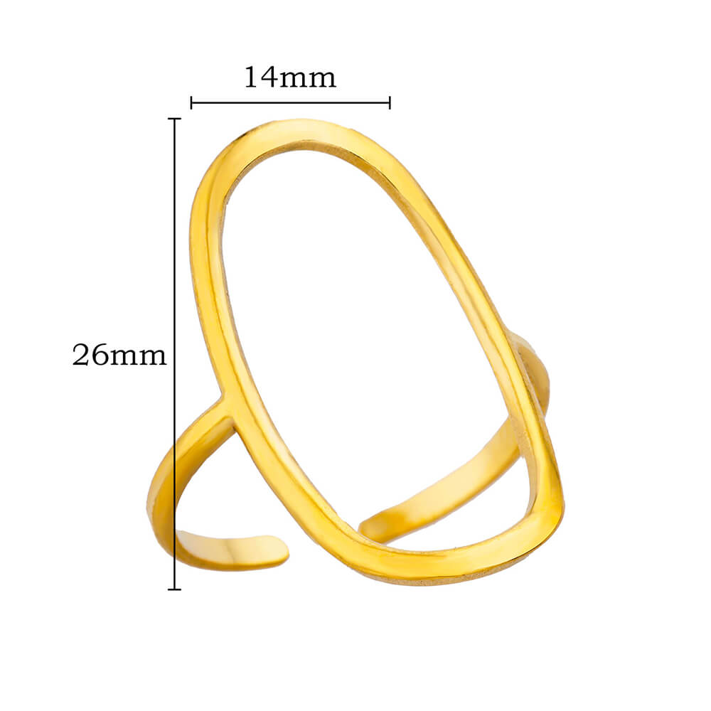 Round Hollow Rings For Women Gold Color Stainless Steel Hoop Open Rings Fashion personality Waterproof Metal Jewelry Accessories