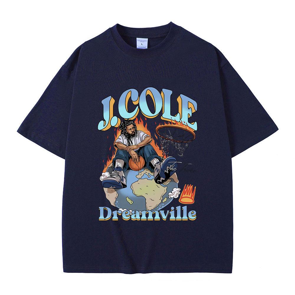 Best Famous Rapper J. Cole The Fader Dreamville Graphics Tshirt Men Women's Hip Hop Vintage Tees Male Fashion Oversized T-shirt