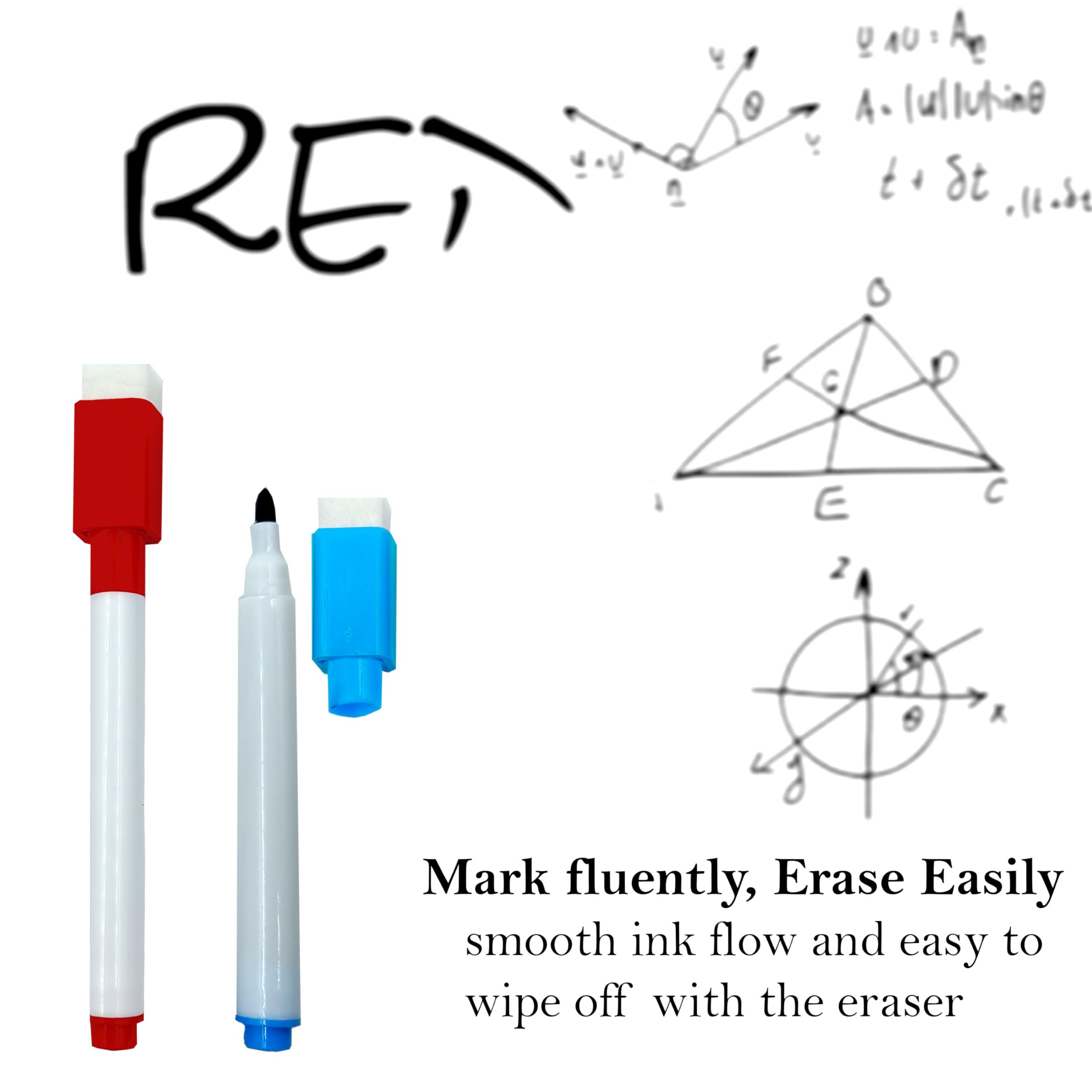 

Eduway Dry Erase Whiteboard Marker Set Of 10 With Eraser Cap |Refillable Black Marker Pens |Easily Erasable Ink | Perfec 1 count (Pack of 10) чёрный