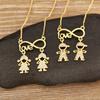 Nidin New Trendy Boy And Girl Love Letter Charm Pendant Necklaces For Women Fashion Versatile Fine Jewelry Mother's Day Gifts