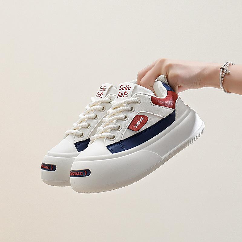 

Белые туфли для женщин, новые осенние студенческие универсальные повседневные модные туфли с толстой подошвой, модные кроссовки 40 бежевый