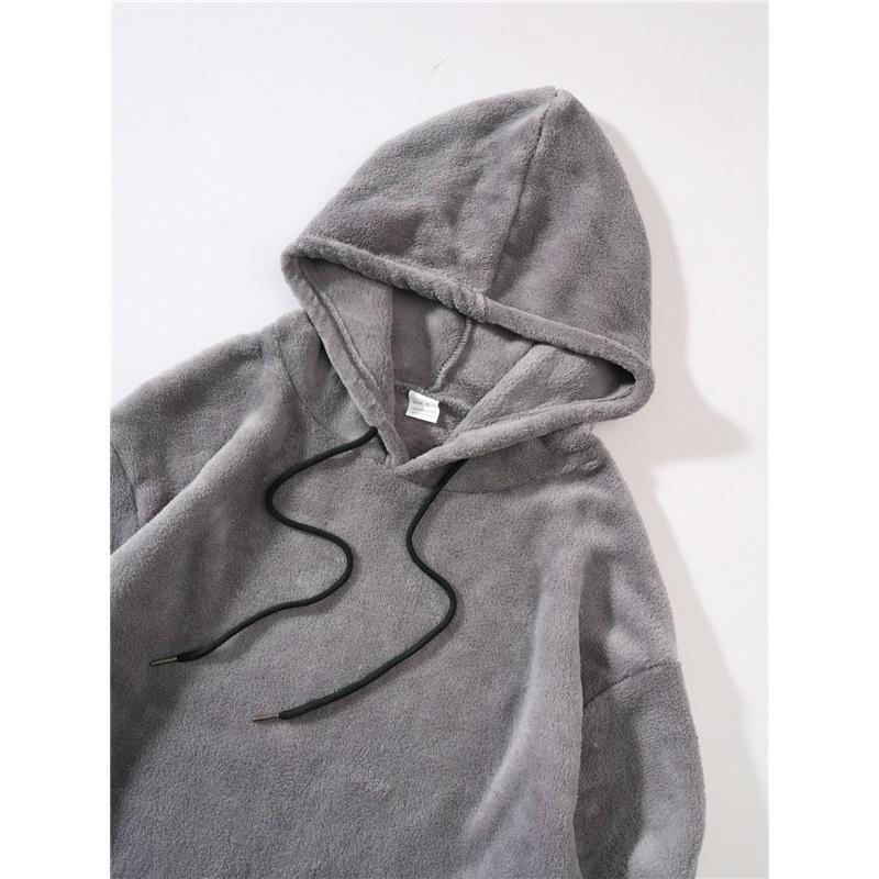 Men's Plus Size Hoodie Casual Stylish Coral Fleece Jacket For Fall Winter Comfortable Men's Outerwear