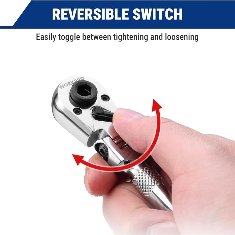 1/4inch Drive Ratcheting Wrench Featuring 72Tooth Mechanism And Reversible Switching For Precise Work Socket Wrench