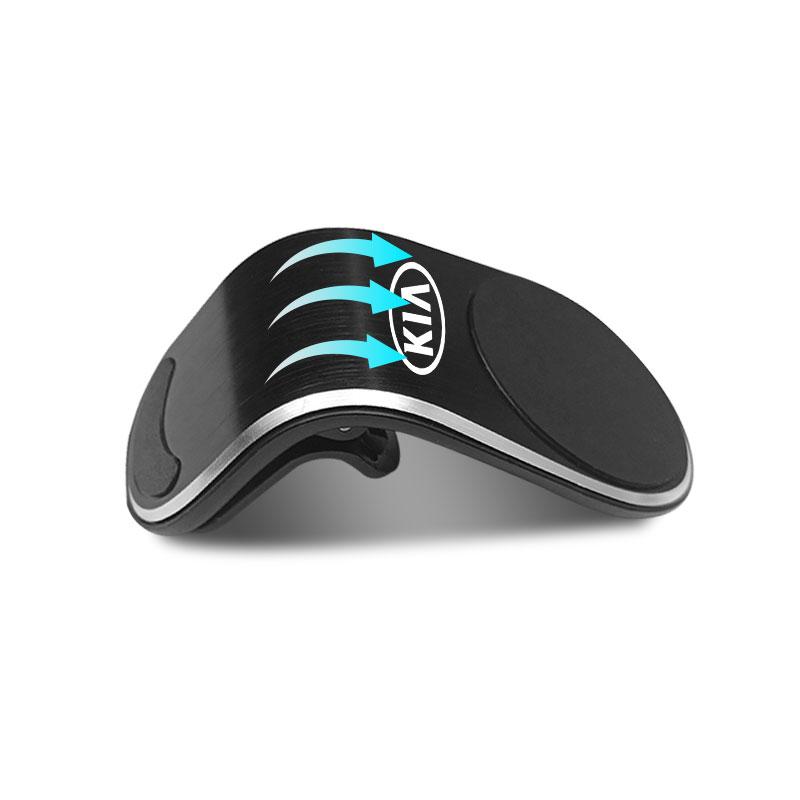 1 szt. Modny samochodowy magnetyczny uchwyt na telefon GPS w kształcie litery L, dedykowany do samochodu, emblemat dla KIA K5 K9 Sorento Ceed Sportage Carnival Stinger Forte Niro Cadenza